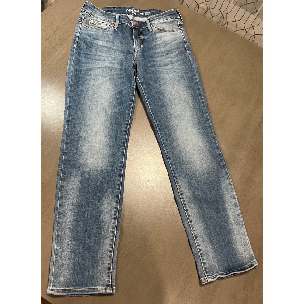 Denizen from Levis Modern Slim Cuffed Jeans Medium Wash Blue Stretch Denim